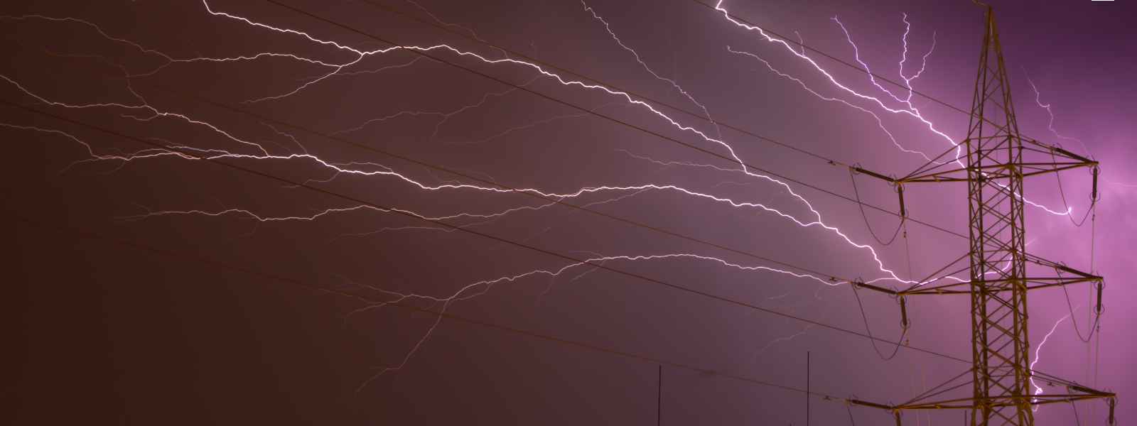 Lightning behind power lines Lightning behind power lines