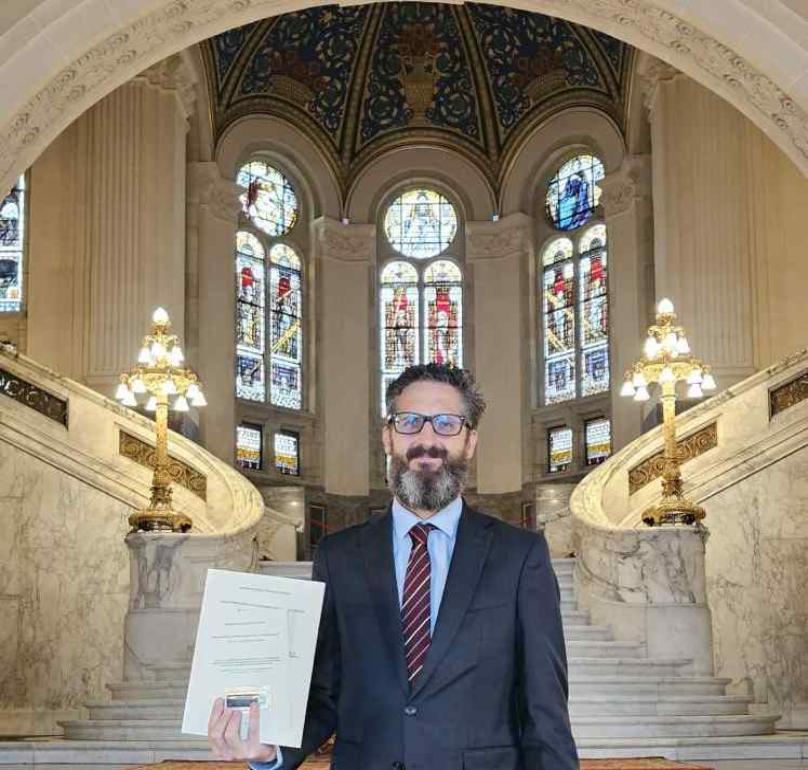 Professor Francesco Sindico at the International Court of Justice, with the International Union for the Conservation of Nature's submission