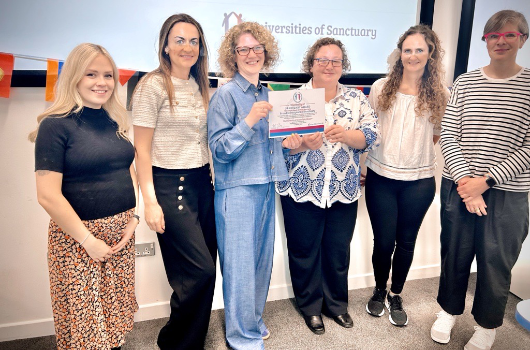Strathclyde being awarded University of Sanctuary status in recognition of its long-standing commitment to supporting refugee and asylum seeker students and academics.