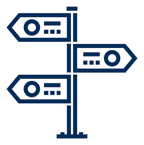 Icon depicting a signpost Icon depicting a signpost