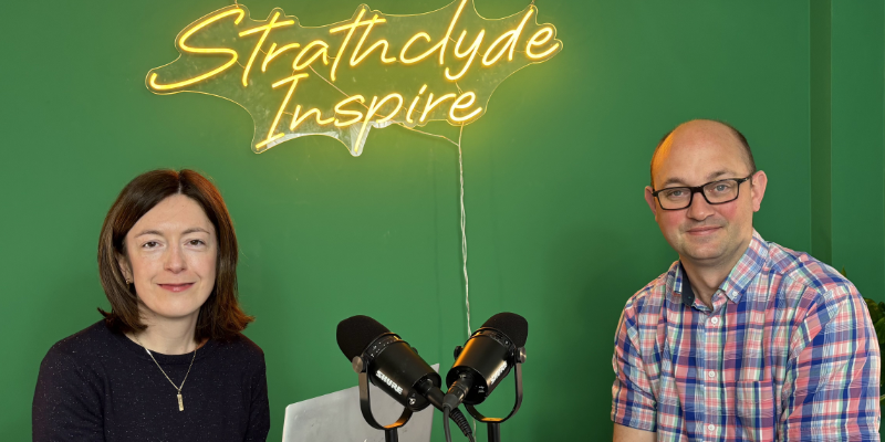 Katy McNair and Will Drury sit down to record an episode of the Inspiring Entrepreneurs podcast Katy McNair and Will Drury sit down to record an episode of the Inspiring Entrepreneurs podcast