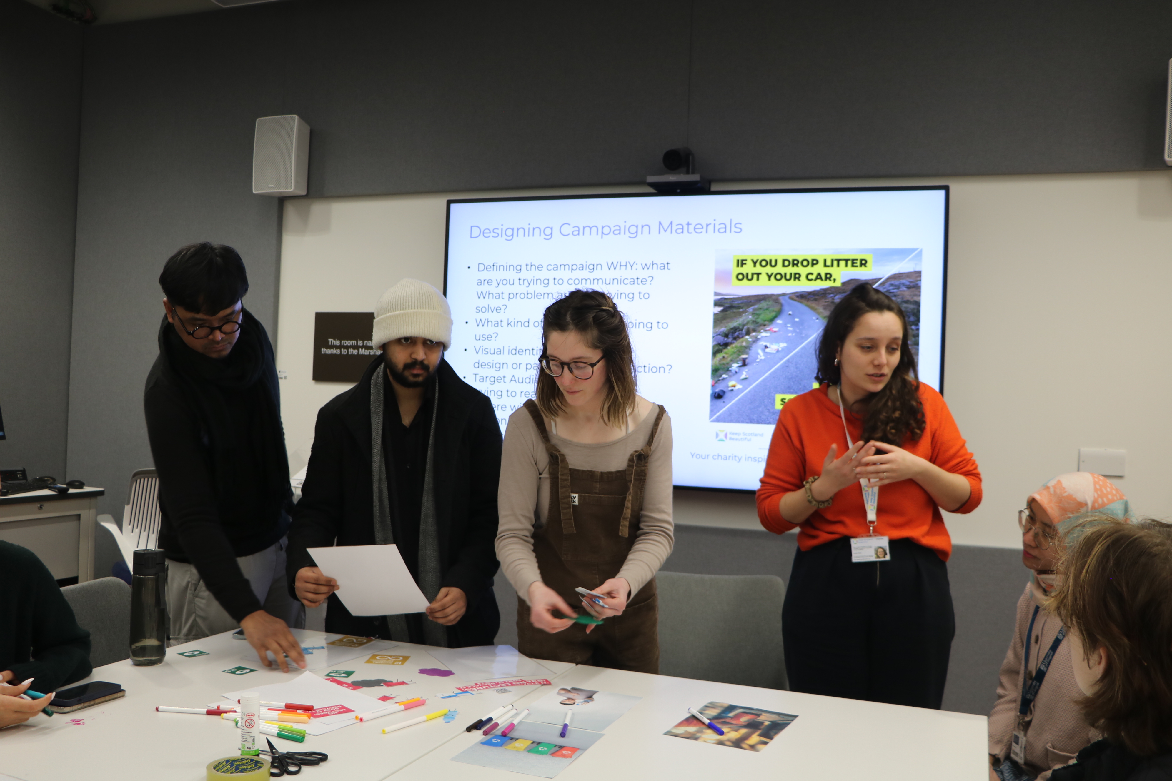 students and workshop coordinator
