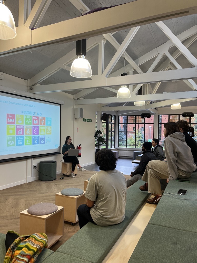 students receiving a training